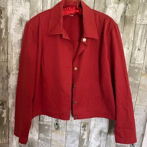 Vintage y2k St. John sport essentials red denim jacket XL